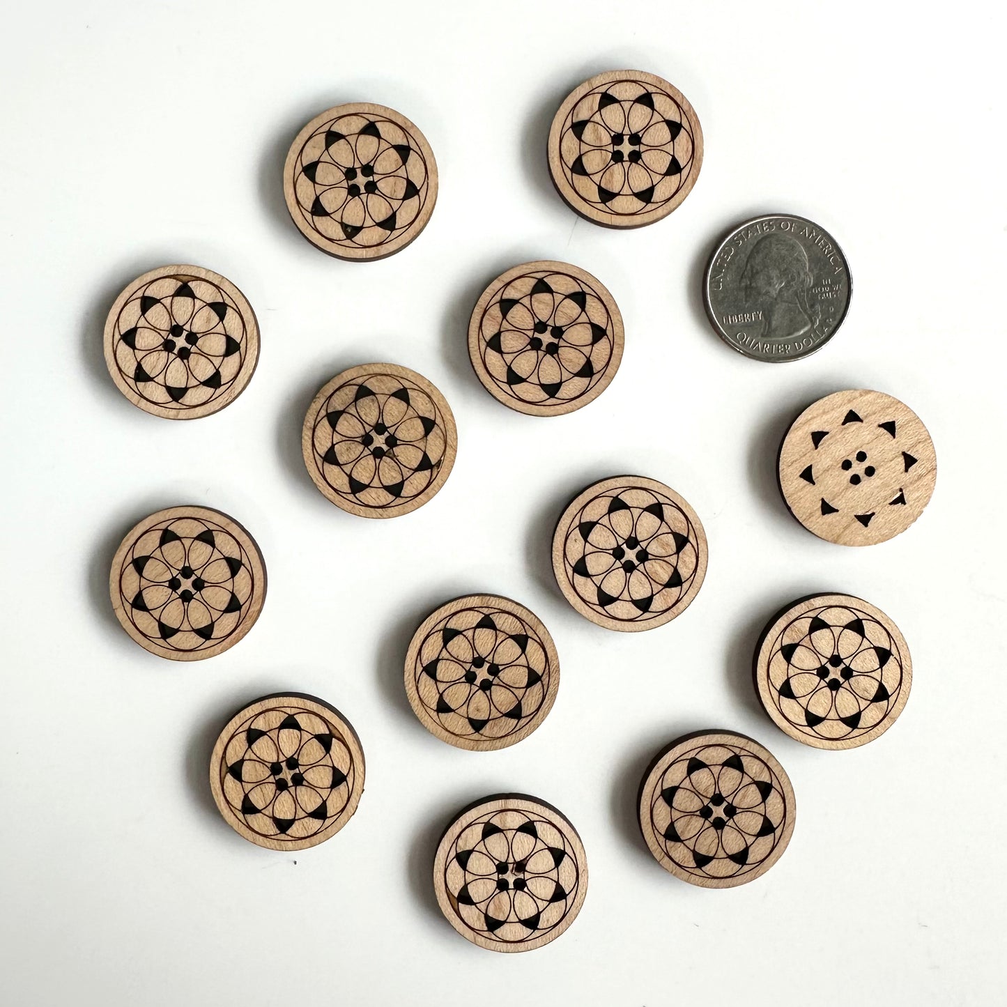 Wood Buttons over 7/8 inch
