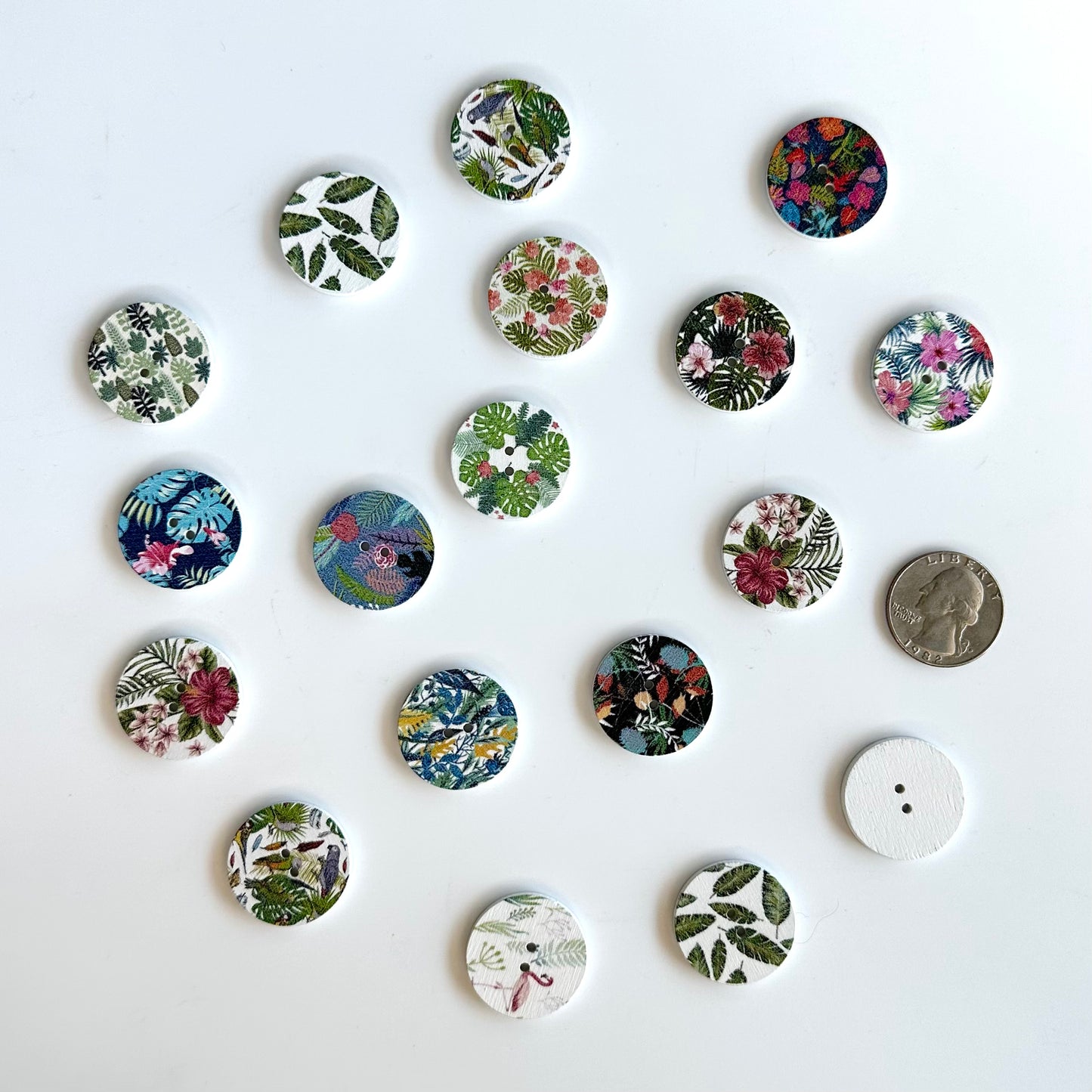 Wood Buttons over 7/8 inch