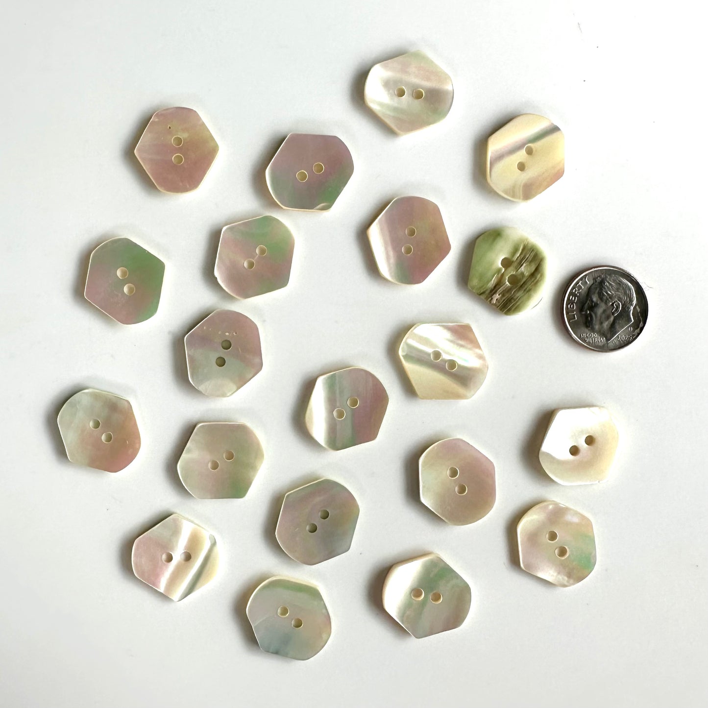 Shell Buttons - 5/8 to 7/8 inch