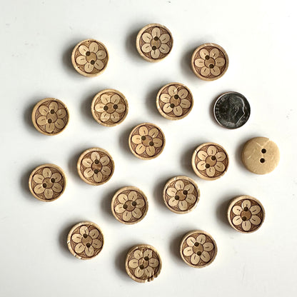Coconut & Bamboo Buttons under 1 inch