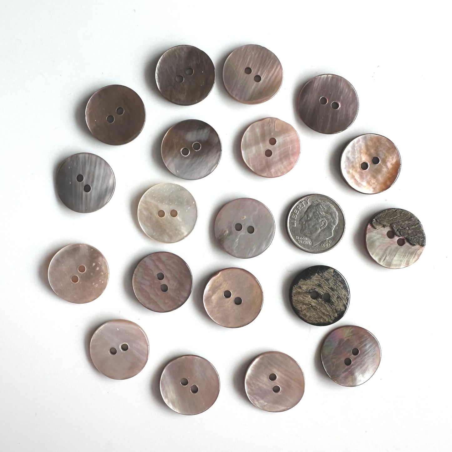 Shell Buttons - 5/8 to 7/8 inch