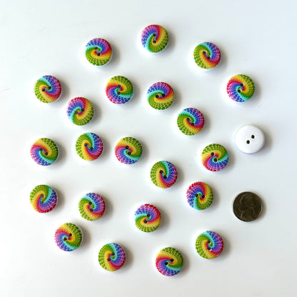 Painted Wood Buttons under 1 inch