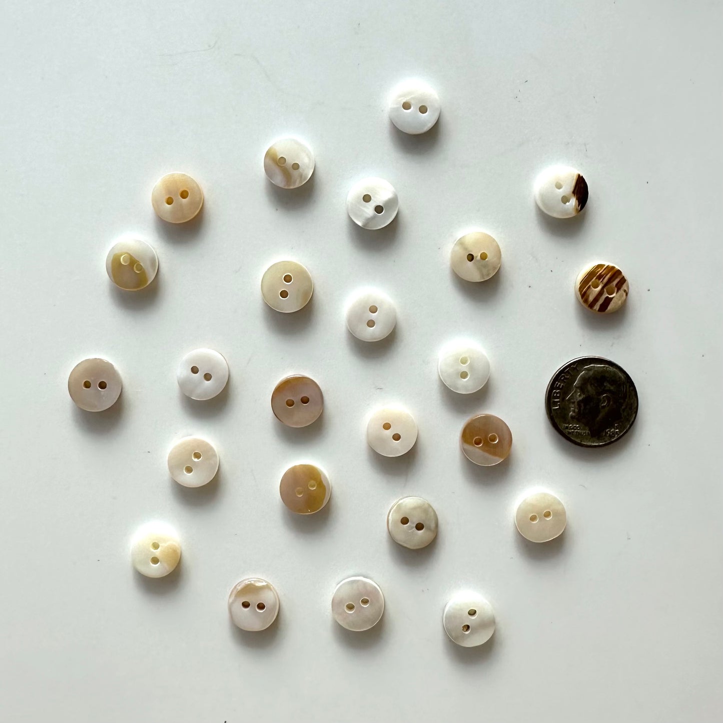 Shell Buttons - under 5/8 inch