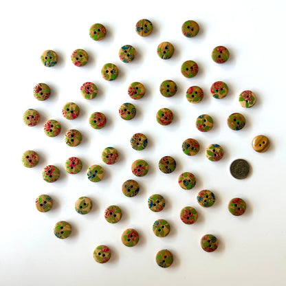 Painted Wood Buttons under 1 inch