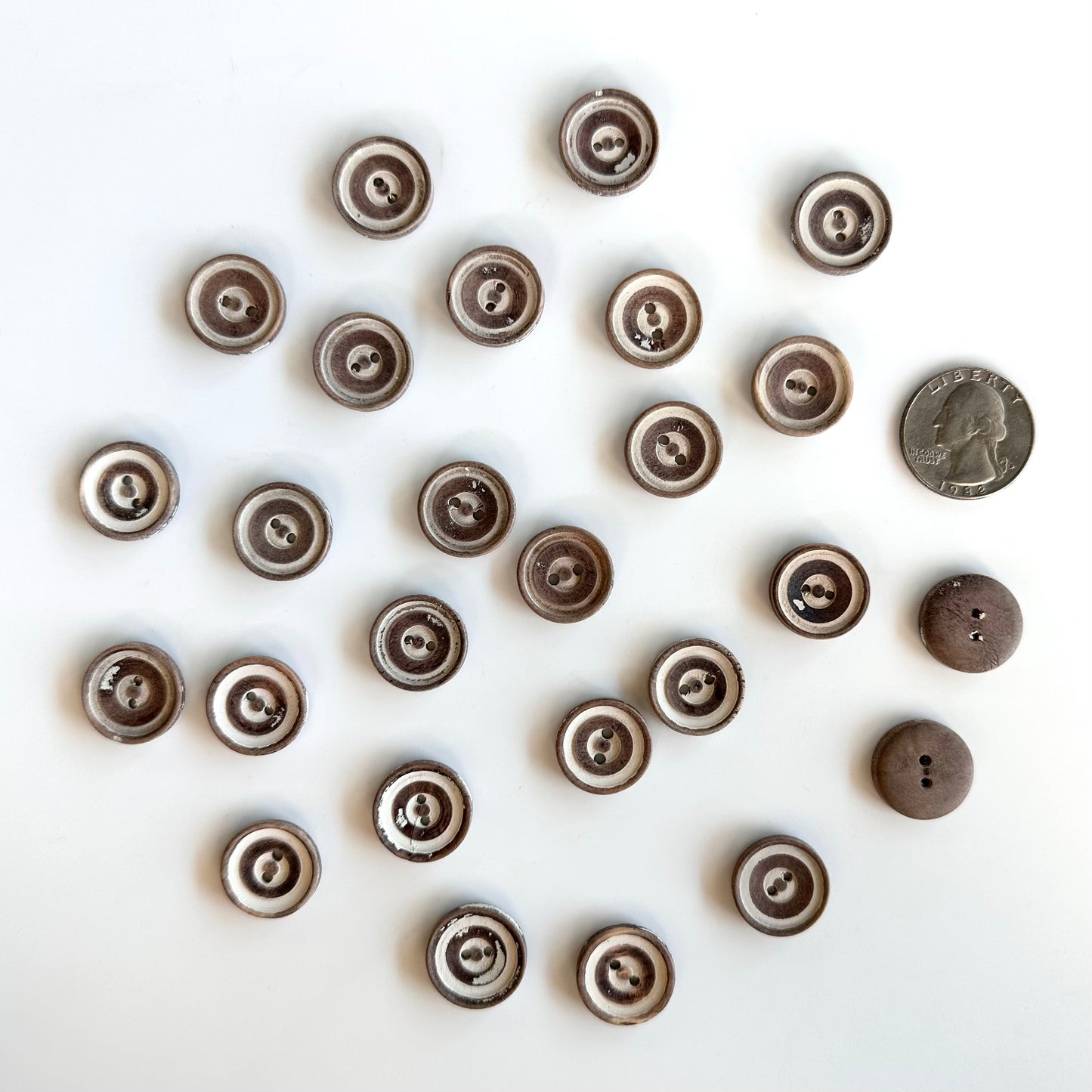 Painted Wood Buttons under 1 inch