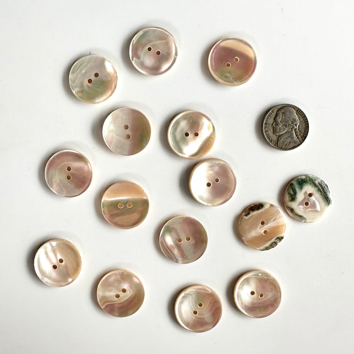 Shell Buttons - 5/8 to 7/8 inch