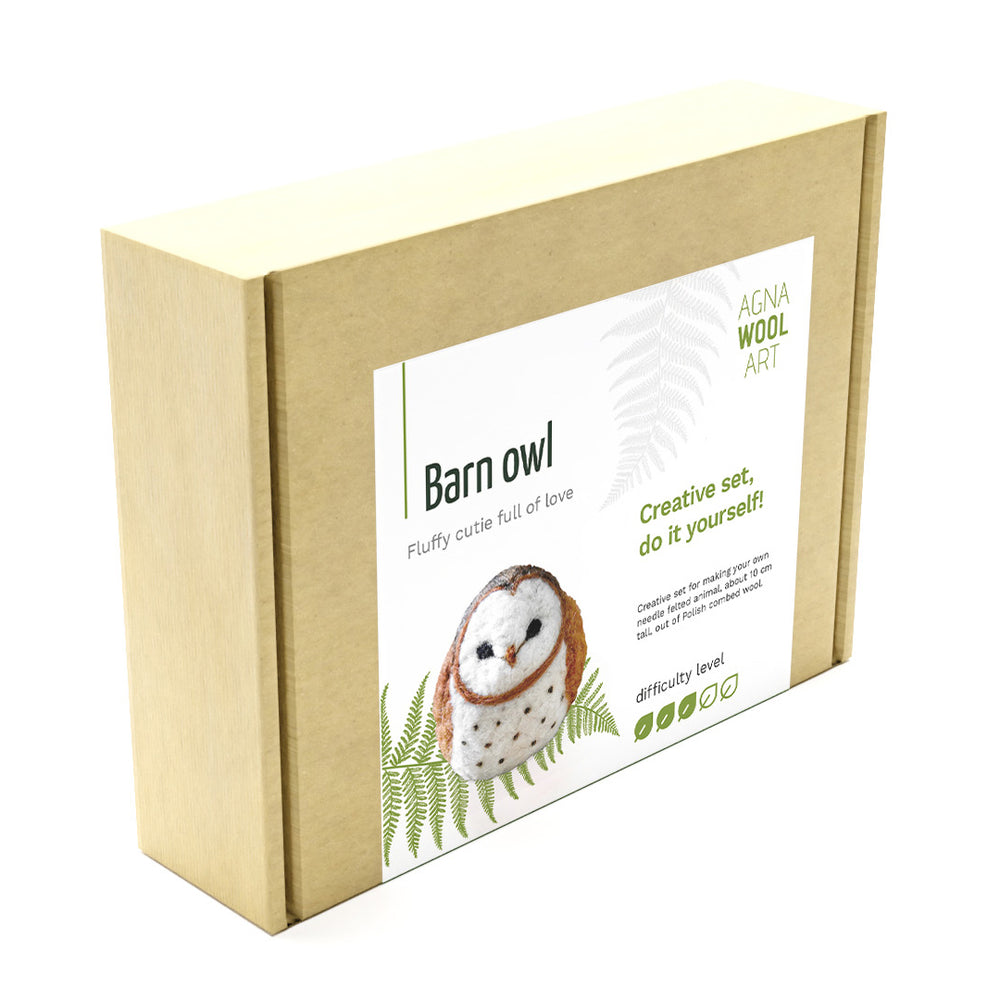 Barn Owl Needle Felting Kit | Agna Wool Art