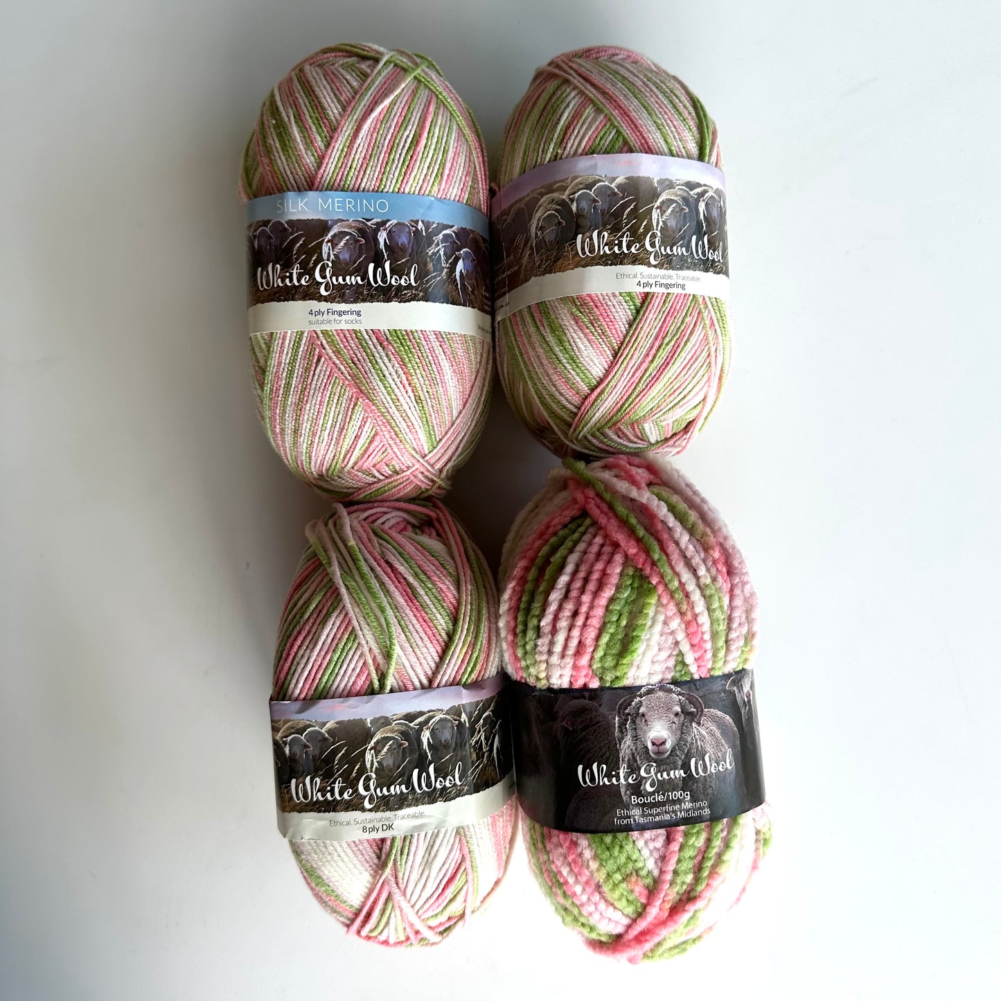 4-ply Fingering | White Gum Wool