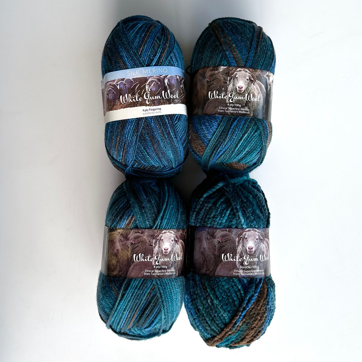 4-ply Fingering | White Gum Wool