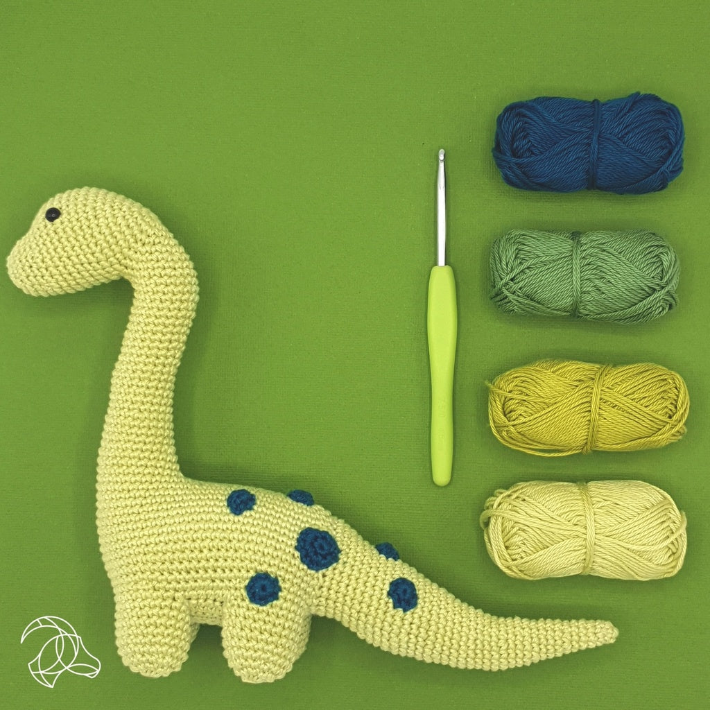 Dino Brontosaurus Dinosaur Crochet Amigurumi Kit