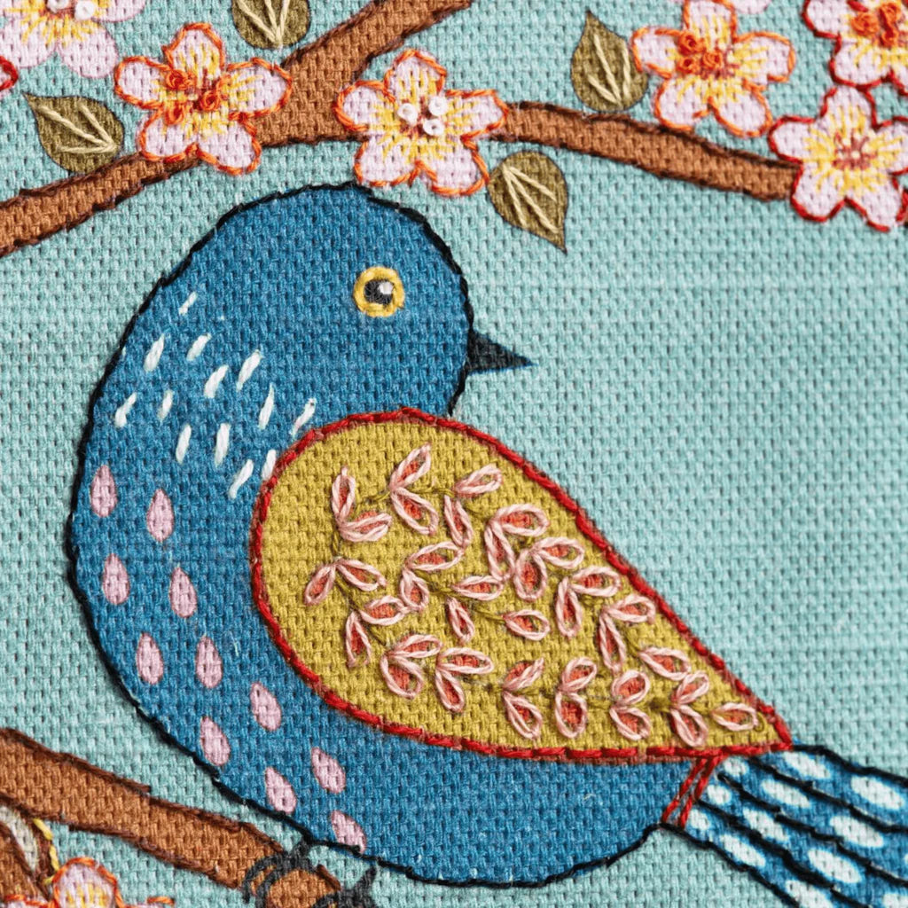 Birds & Blossoms Linen Embroidery Kit | Corinne Lapierre