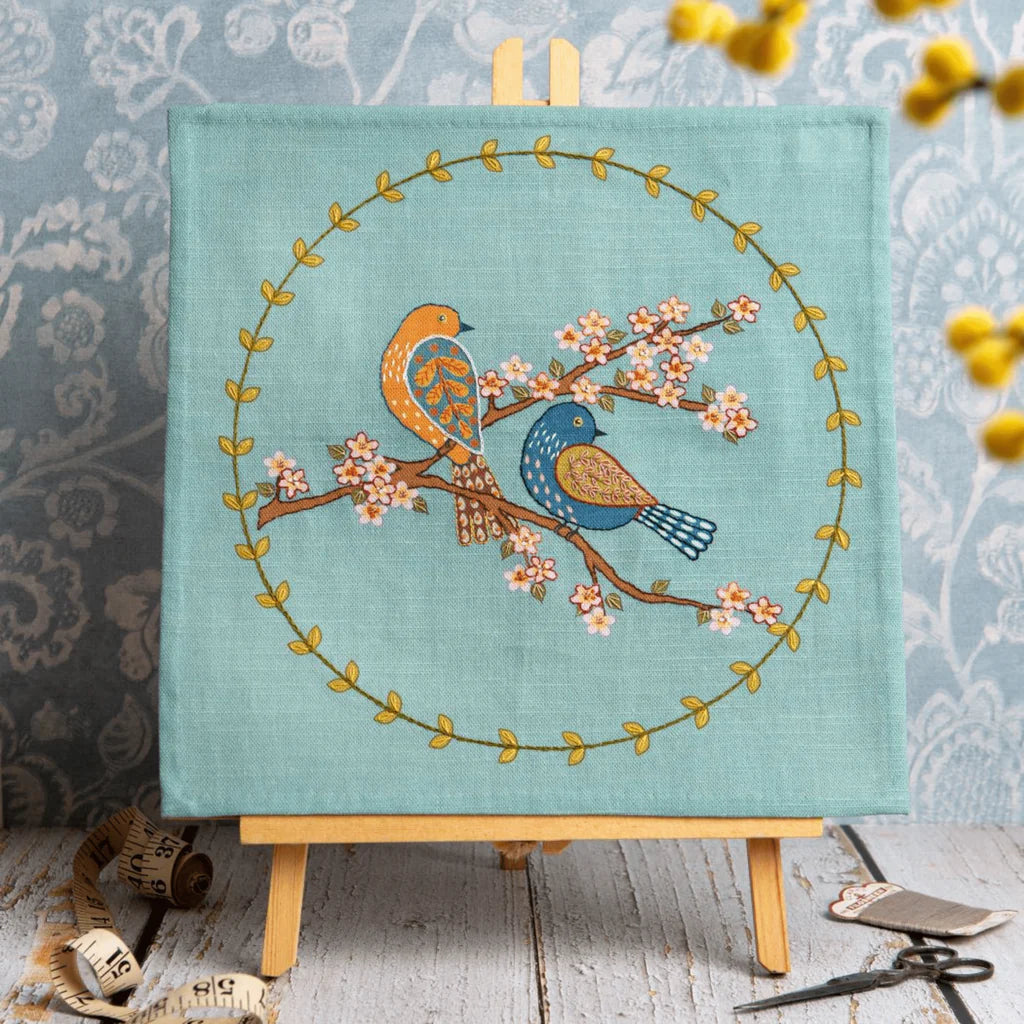 Birds & Blossoms Linen Embroidery Kit | Corinne Lapierre