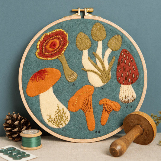 Fungi Felt Appliqué Hoop Kit | Corinne Lapierre