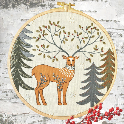 King of the Woods Linen Embroidery Kit | Corinne Lapierre