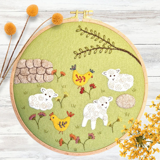 Playing in the Meadow Felt Appliqué Hoop Kit | Corinne Lapierre