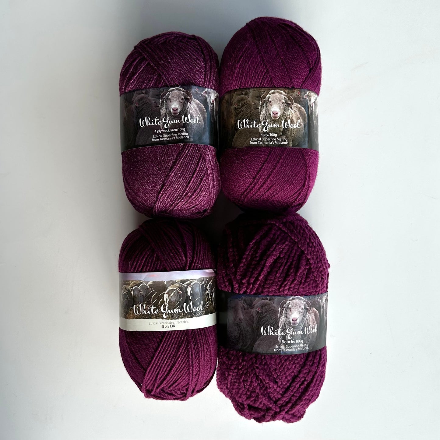 4-ply Fingering | White Gum Wool