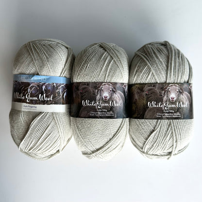 4-ply Fingering | White Gum Wool