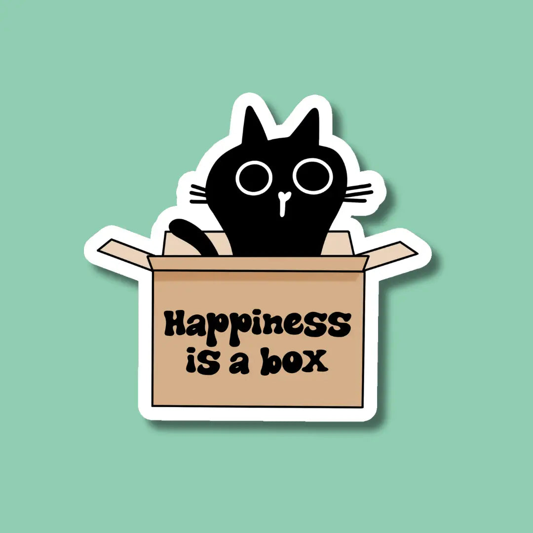 Happiness is a Box Sticker | Indigo Maiden