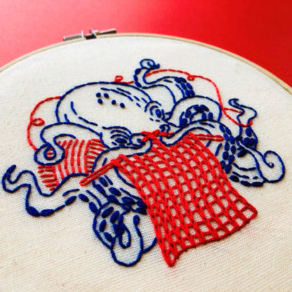 Knitting Octopus Embroidery Kit | Hook, Line & Tinker