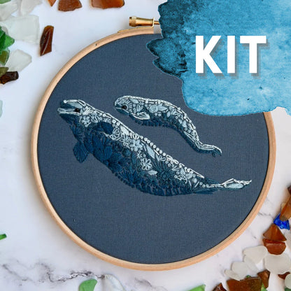 Baby Beluga Embroidery Kit | Nest Embirdery