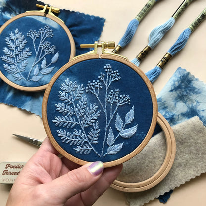 Cyanotype Botanical Embroidery Kit | MCreativeJ