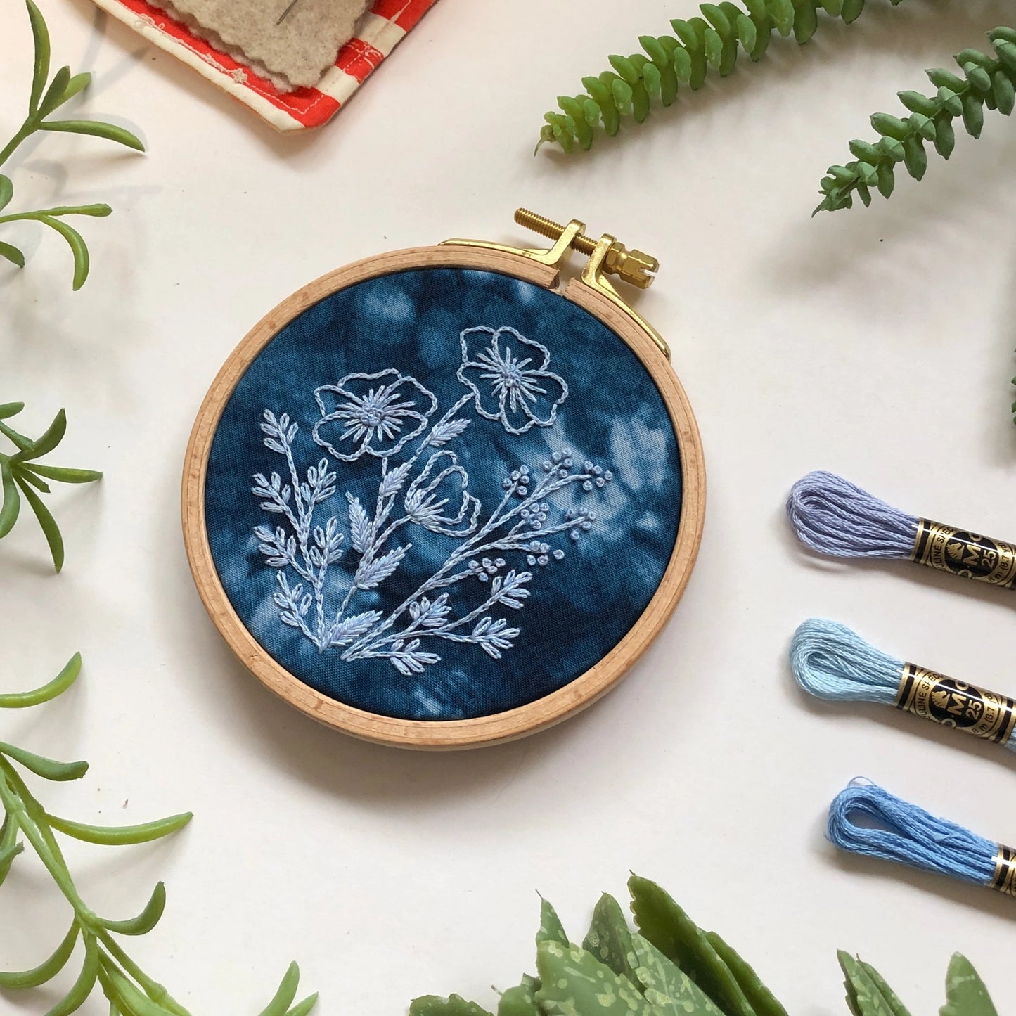 Cyanotype Floral Embroidery Kit | MCreativeJ