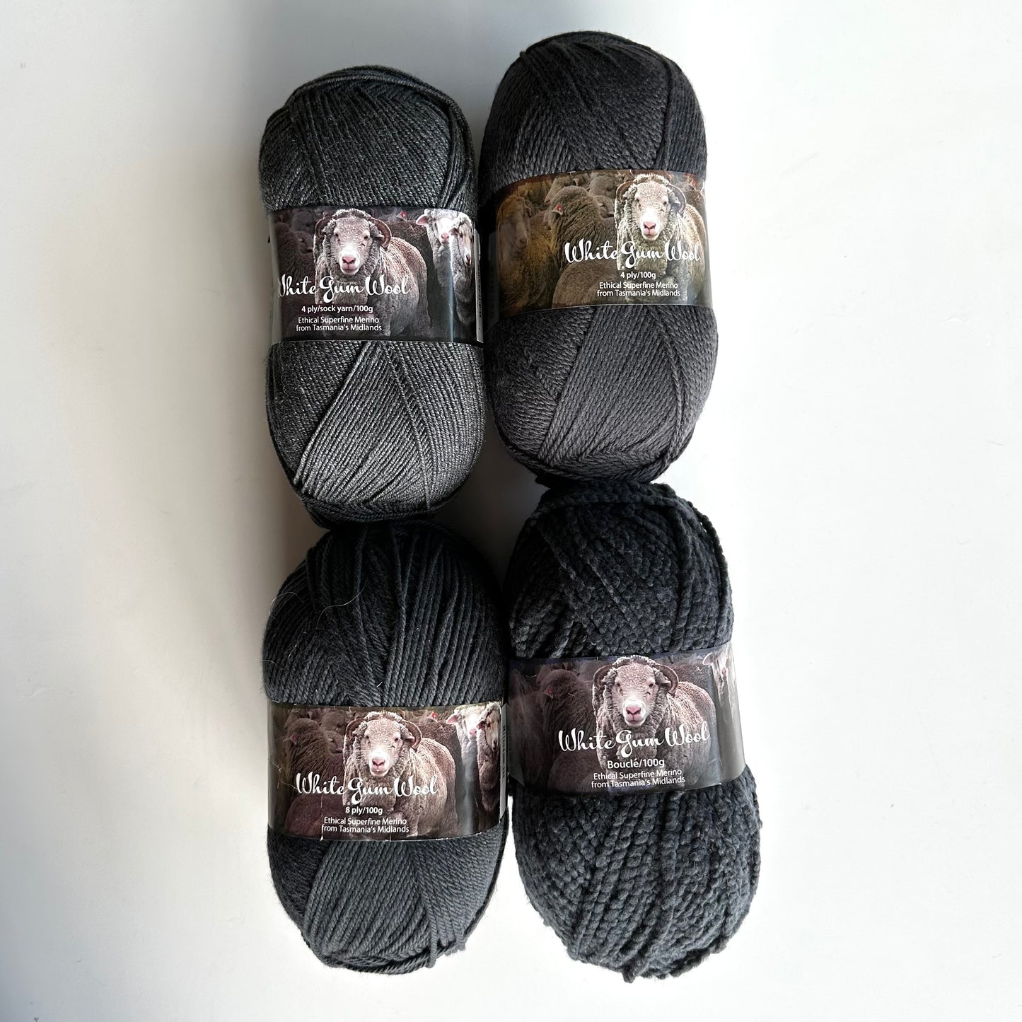 4-ply Fingering | White Gum Wool