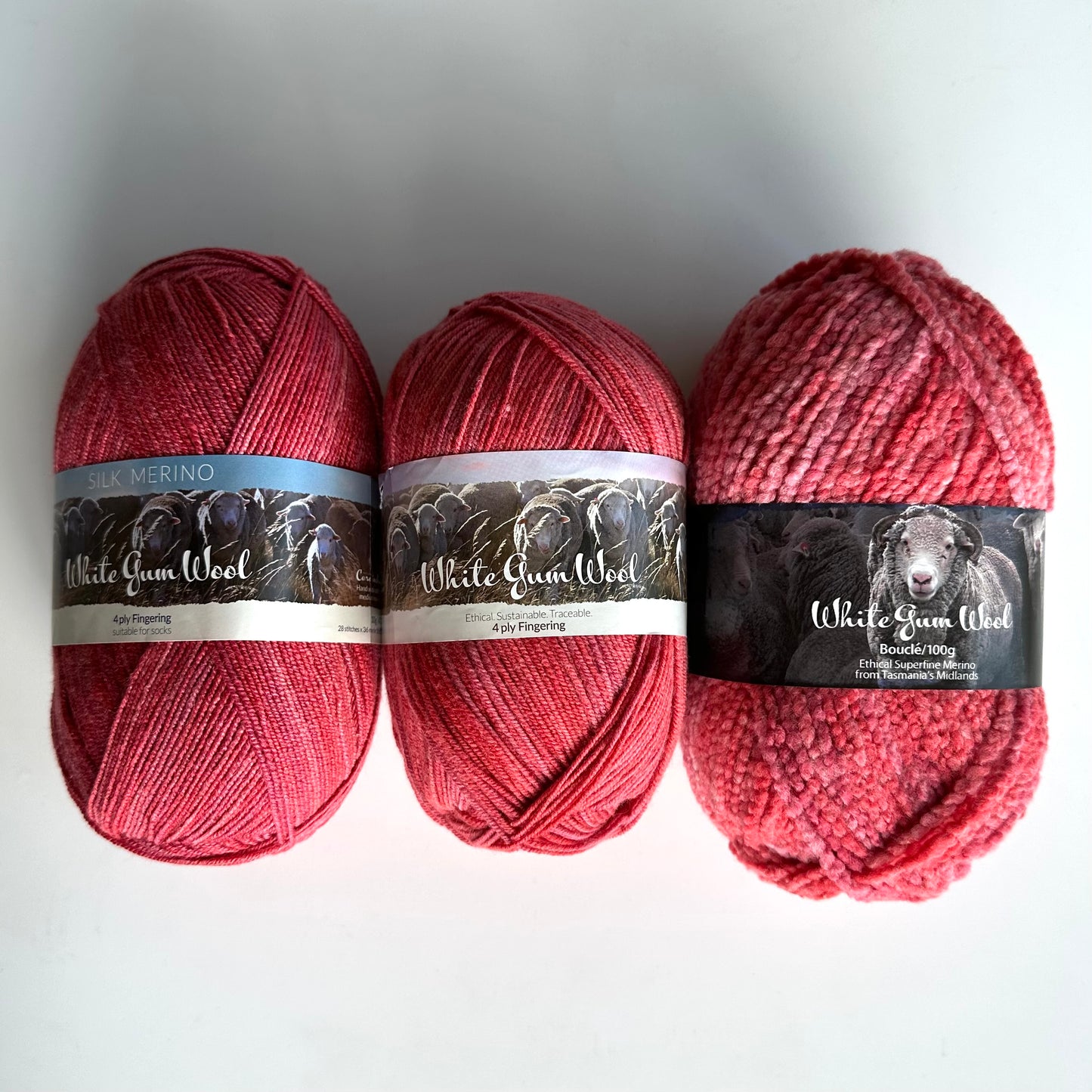 4-ply Fingering | White Gum Wool