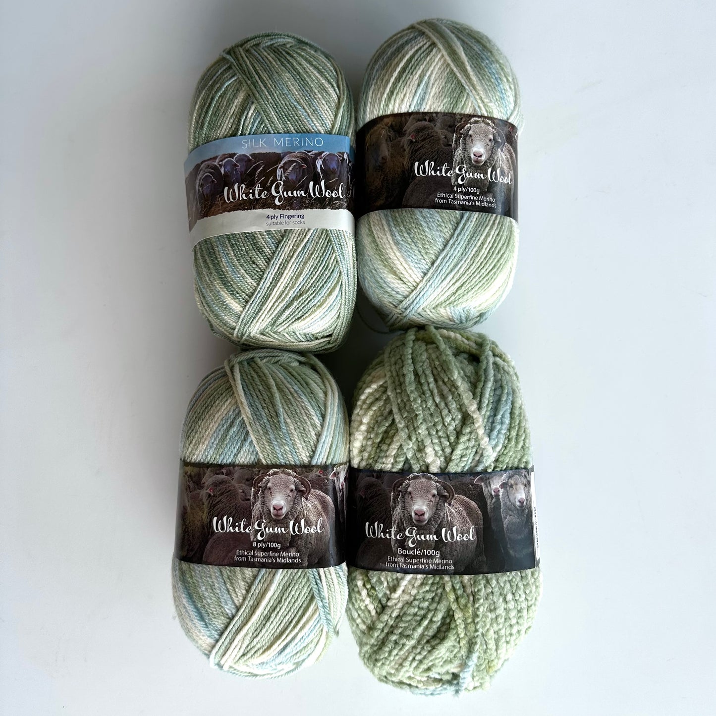 4-ply Fingering | White Gum Wool