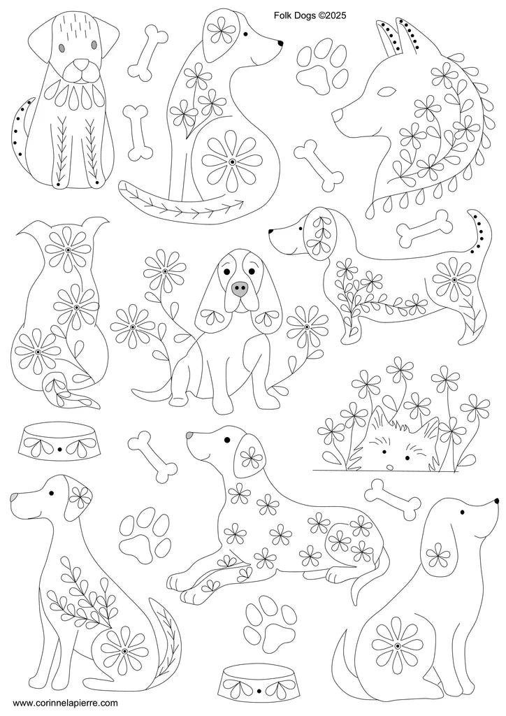 Folk Dogs Stick & Stitch | Corinne Lapierre
