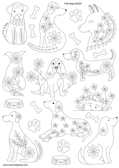 Folk Dogs Stick & Stitch | Corinne Lapierre