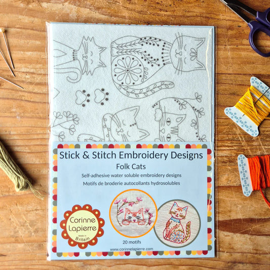 Folk Cats Stick & Stitch | Corinne Lapierre