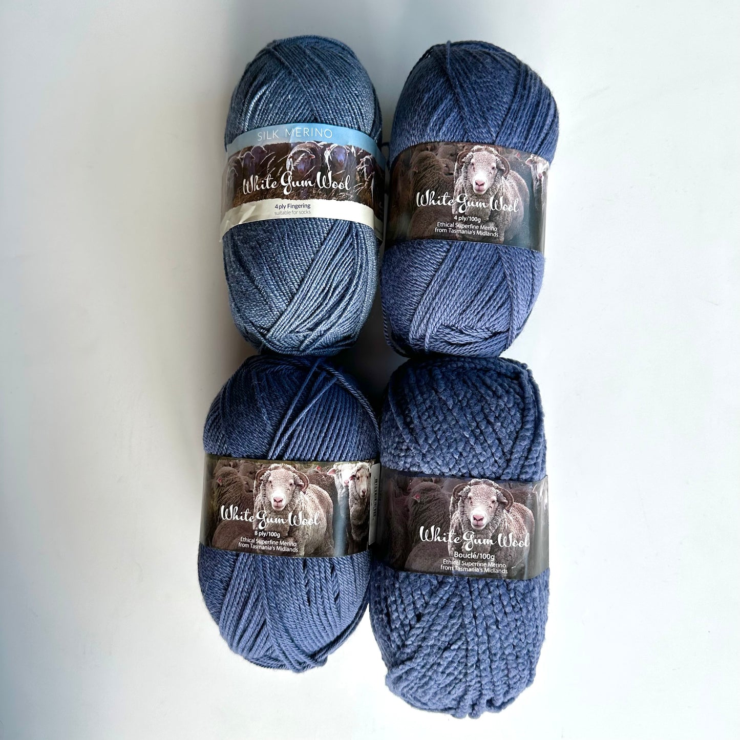 4-ply Fingering | White Gum Wool