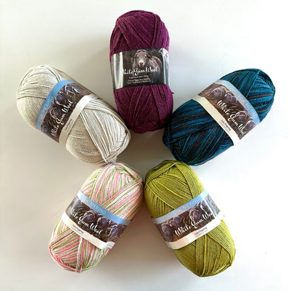 4-ply Merino-Silk Sock | White Gum Wool