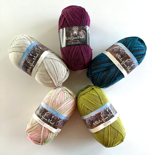 4-ply Merino-Silk Sock | White Gum Wool