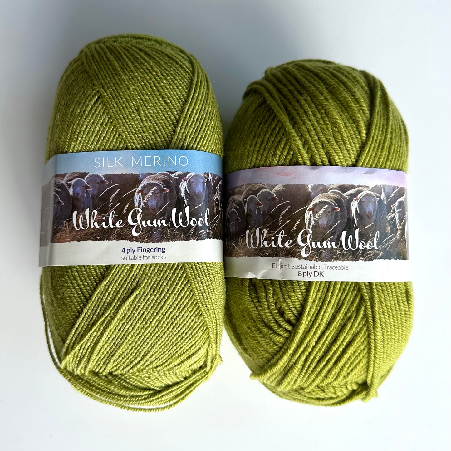 4-ply Fingering | White Gum Wool