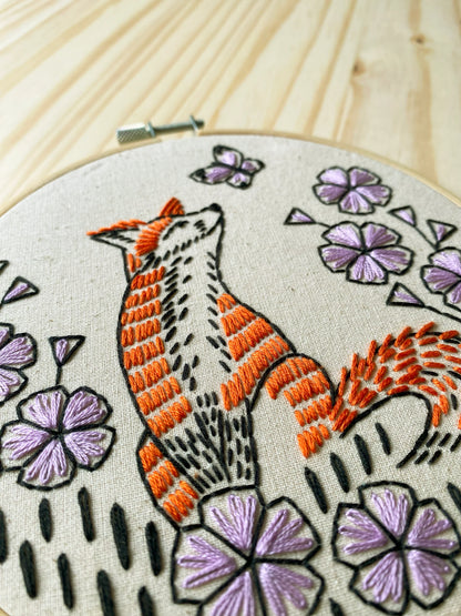 Fox in Phlox Embroidery Kit | Hook, Line & Tinker