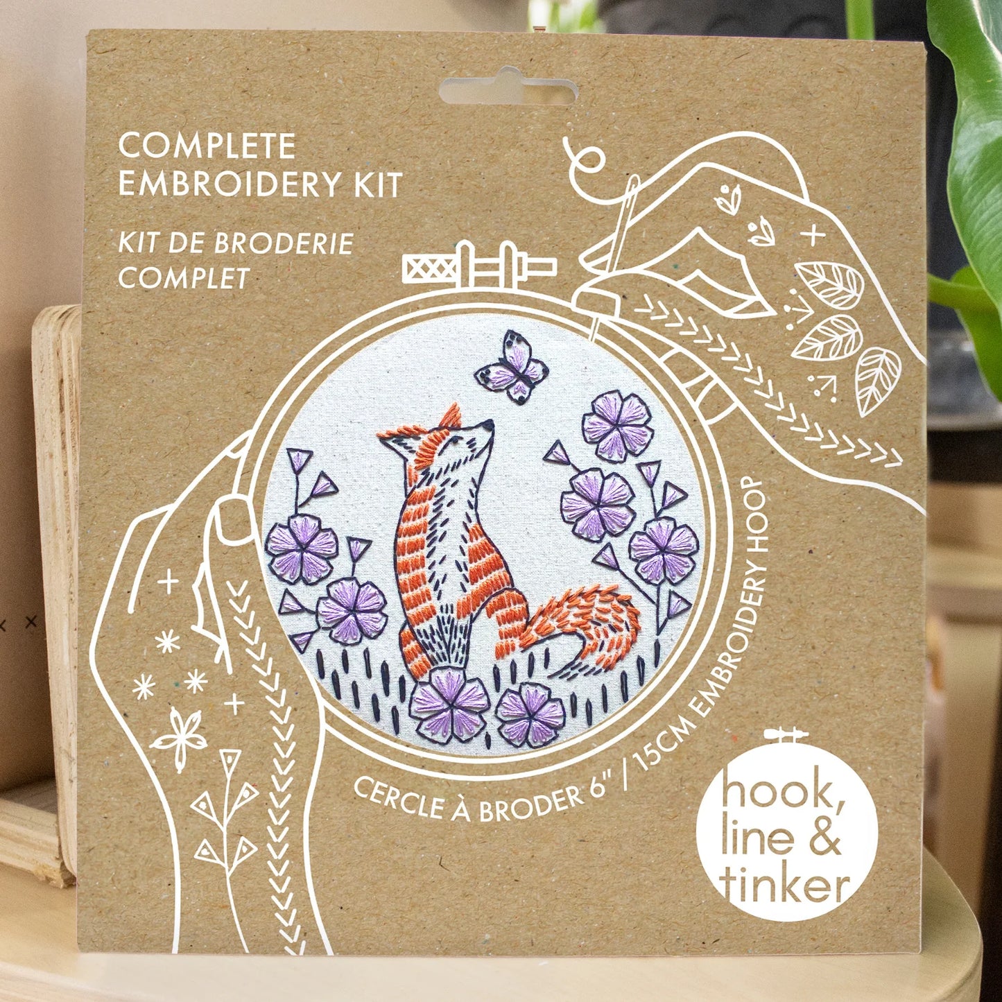 Fox in Phlox Embroidery Kit | Hook, Line & Tinker