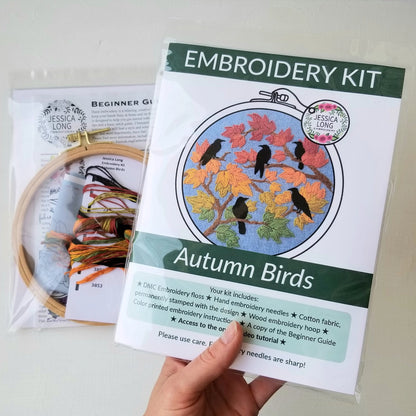 Autumn Birds Embroidery Kit | Jessica Long Embroidery