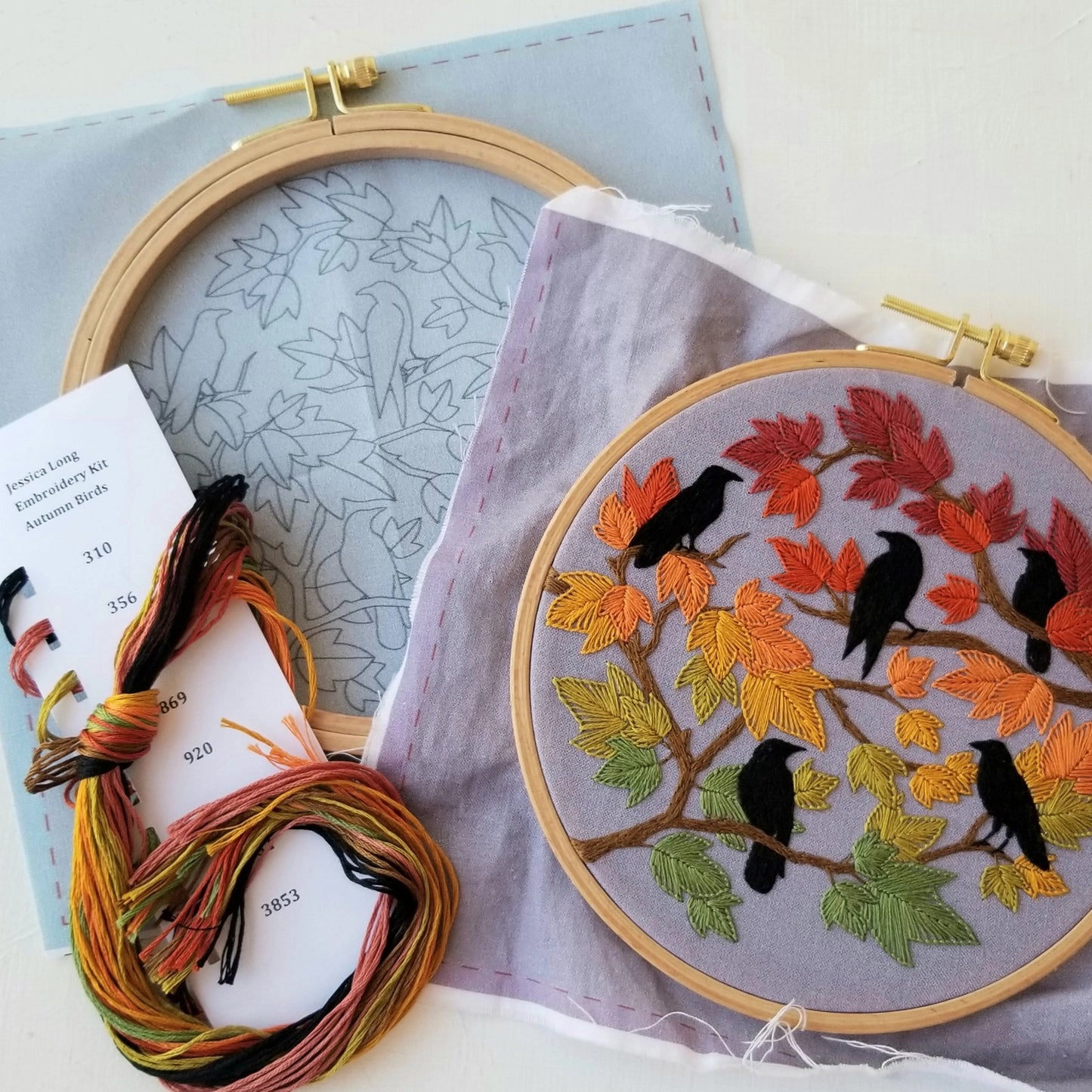 Autumn Birds Embroidery Kit | Jessica Long Embroidery