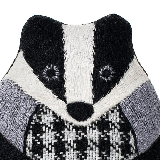 Embroidered Badger Plushie Kit | Kiriki Press