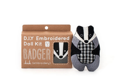 Embroidered Badger Plushie Kit | Kiriki Press