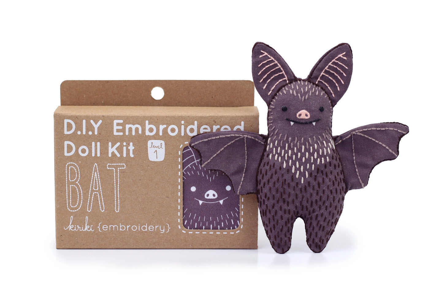 Embroidered Bat Plushie Kit | Kiriki Press