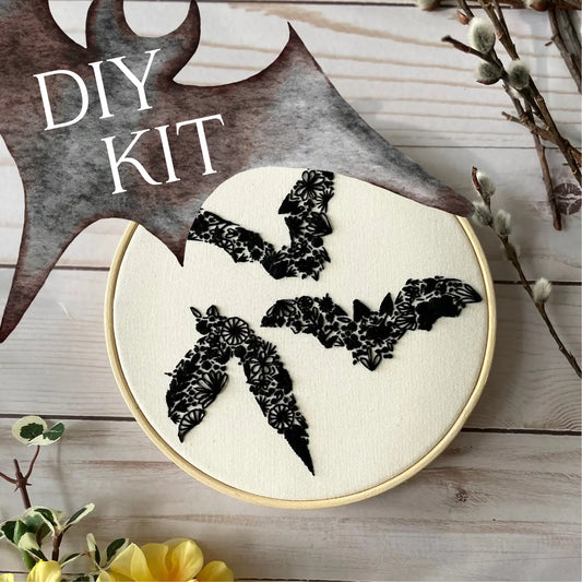 Floral Bat Embroidery Kit | Nest Embirdery