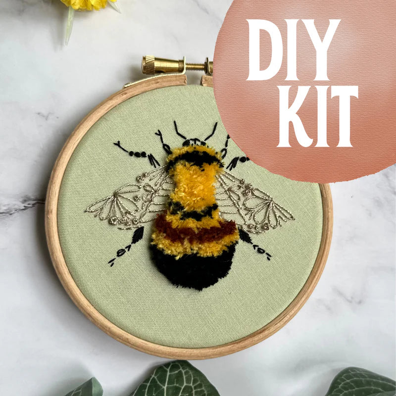 Rusty Patched Bumblebee Embroidery Kit | Nest Embirdery