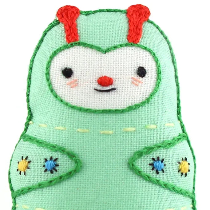 Embroidered Caterpillar Plushie Kit | Kiriki Press