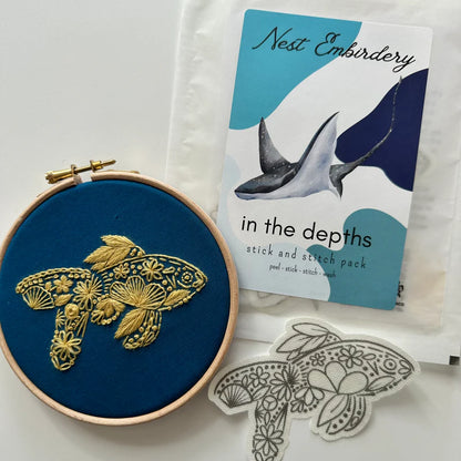 In The Depths Stick & Stitch Embroidery Pack | Nest Embroidery