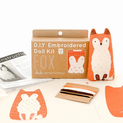 Embroidered Fox Plushie Kit | Kiriki Press