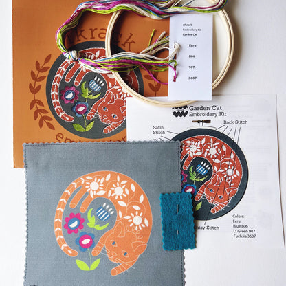 Garden Cat Embroidery Kit | Rikrack