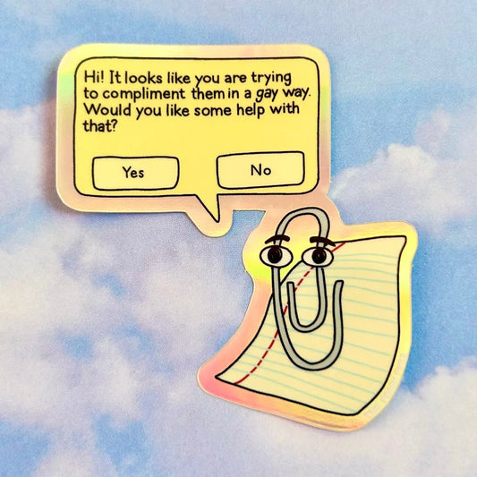 Gay Clippy Sticker | The Peach Fuzz
